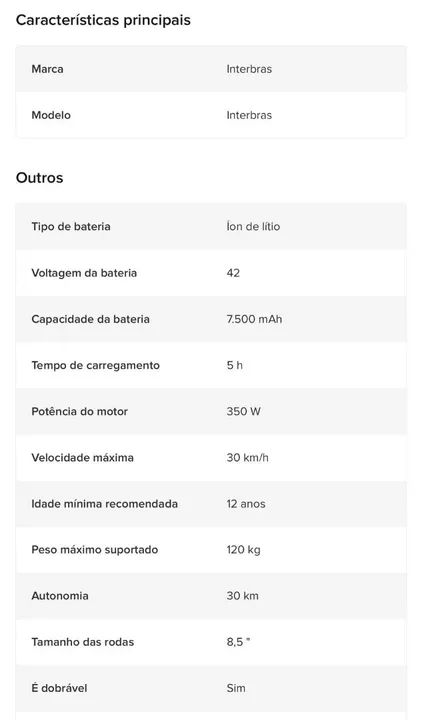 Patinete Elétrico Dobrável - Alta Velocidade intelbras - Foto 5