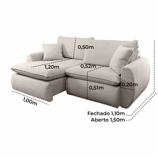 sala sofa retratil com opçao de cama - Foto 5