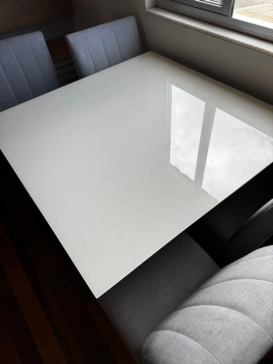 Mesa de Jantar em Vidro laqueado Off White - Foto 5