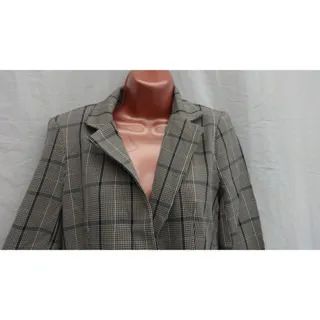 Conjunto Social Calça e Blazer Xadrez - Elias Dai Kim - Poliéster - Tam. P - Cinza - Femin - Foto 5