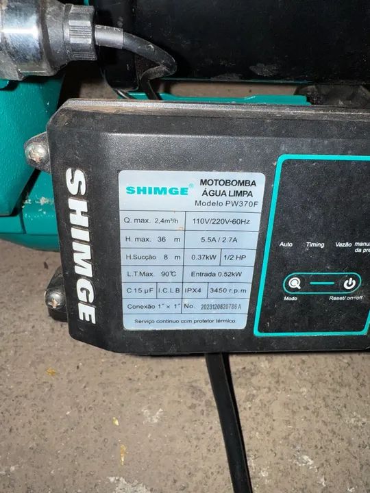 Motobomba Água Limpa Shimige PW370F