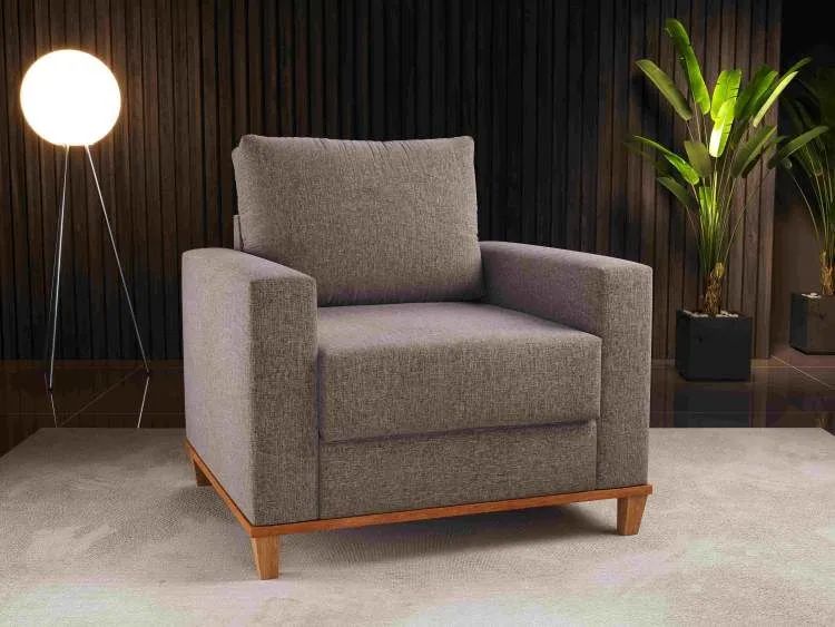 Poltrona Living Runa Linho Kaki Viero SR