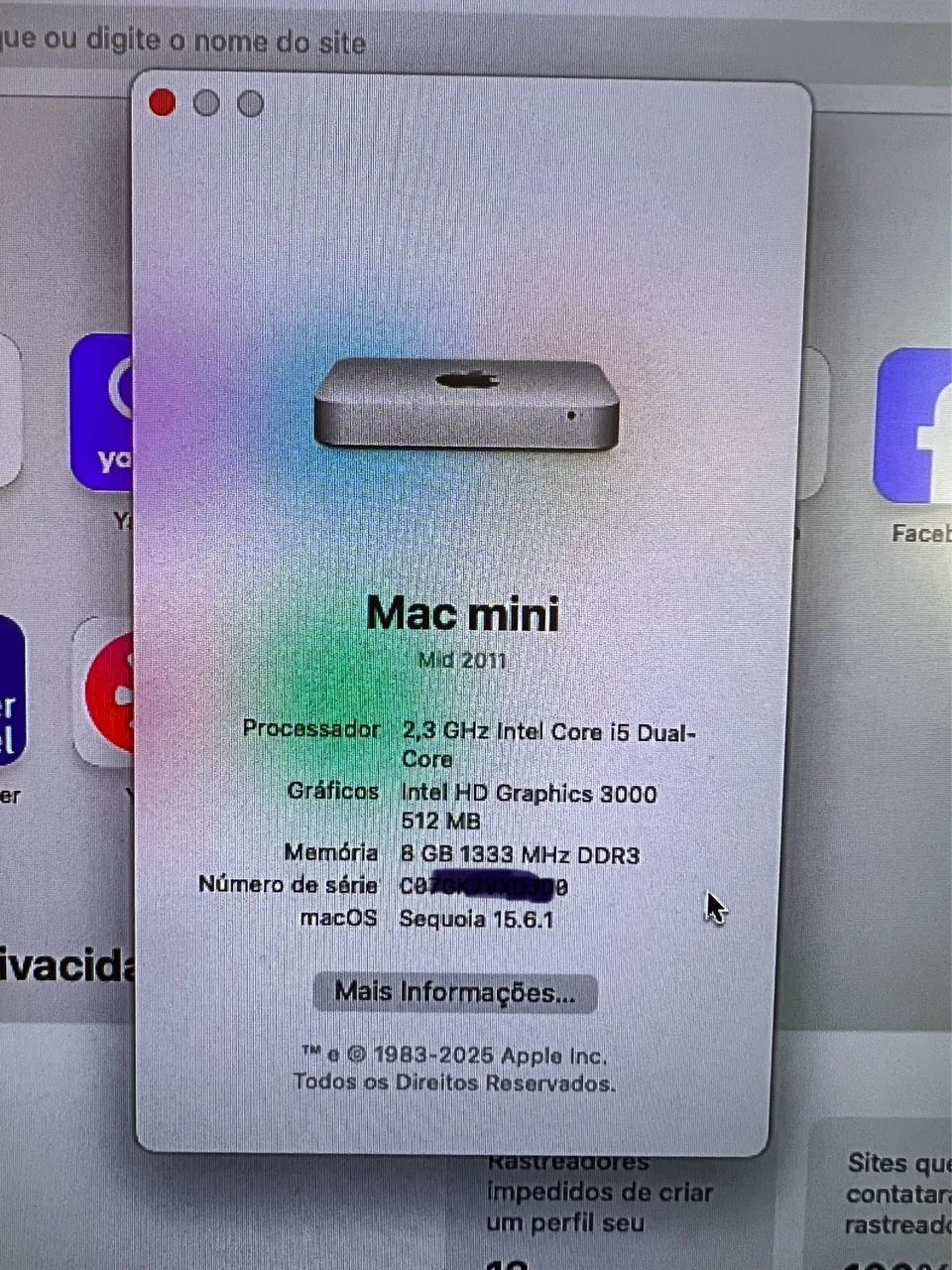 Macmini Intel i5. RJ Niterói 