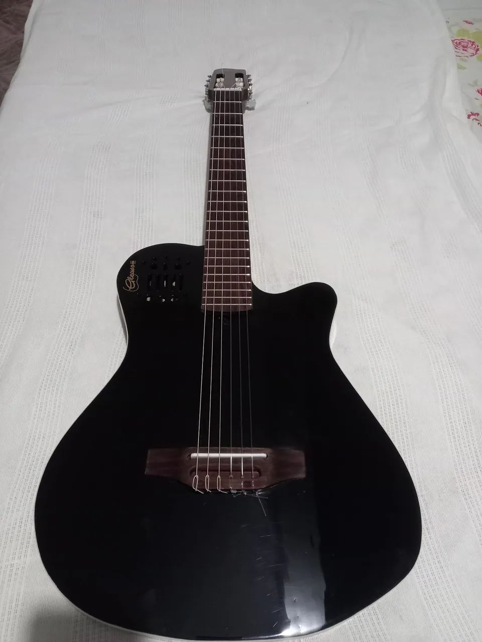 Violão flat semi acústico nylon estilo goldin 