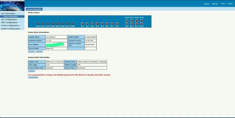 Olt Epon 8pon V1600d864302739040770121