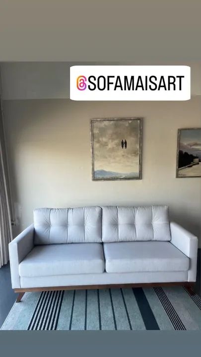 Sofá 3 lugares branco - Novo - Foto 2