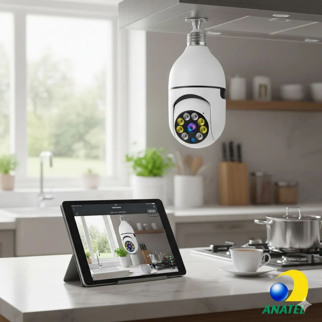 Câmera Lâmpada IP Wi-Fi 360º | Full HD | Visão Noturna Colorida | Áudio Bidirecional<br> - Foto 2