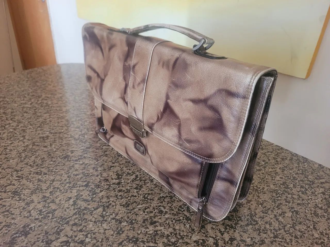 Bolsa pasta executiva artlux couro legítimo com fechadura 