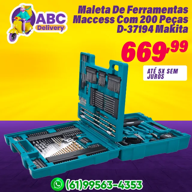 Maleta De Ferramentas Maccess Com 200 Peças D-37194 Makita