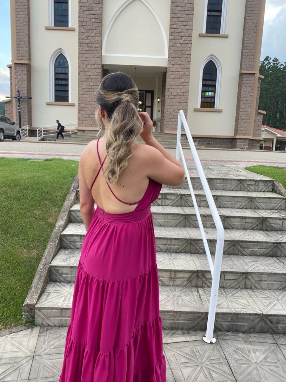 Vestido Longo Pink Elegante