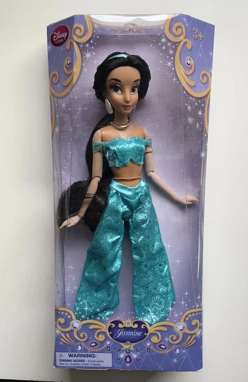 Boneca Princesa Jasmine Disney store ARTICULADA Nova na caixa