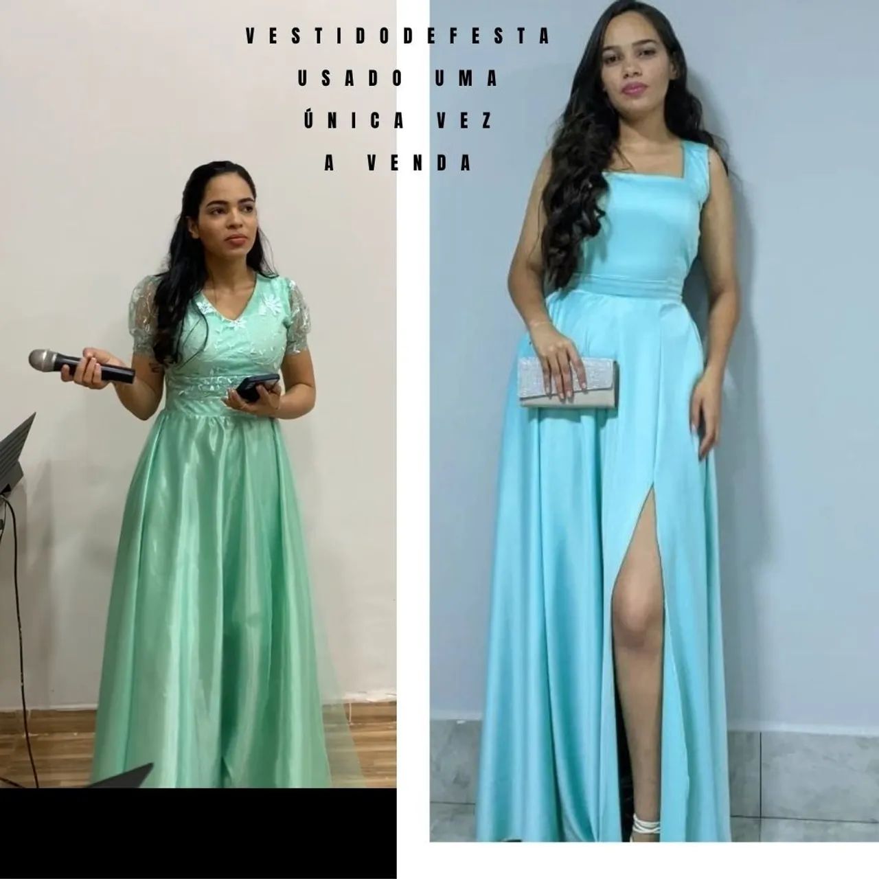 Vestido Azul Olx Vestidos De Festa Vestido De Festa Verde Claro E