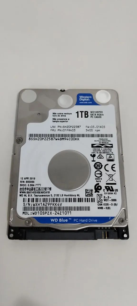 HD Western Digital BLUE - 1 TB - 2,5" - para Notebook ou HD Externo - Foto 2