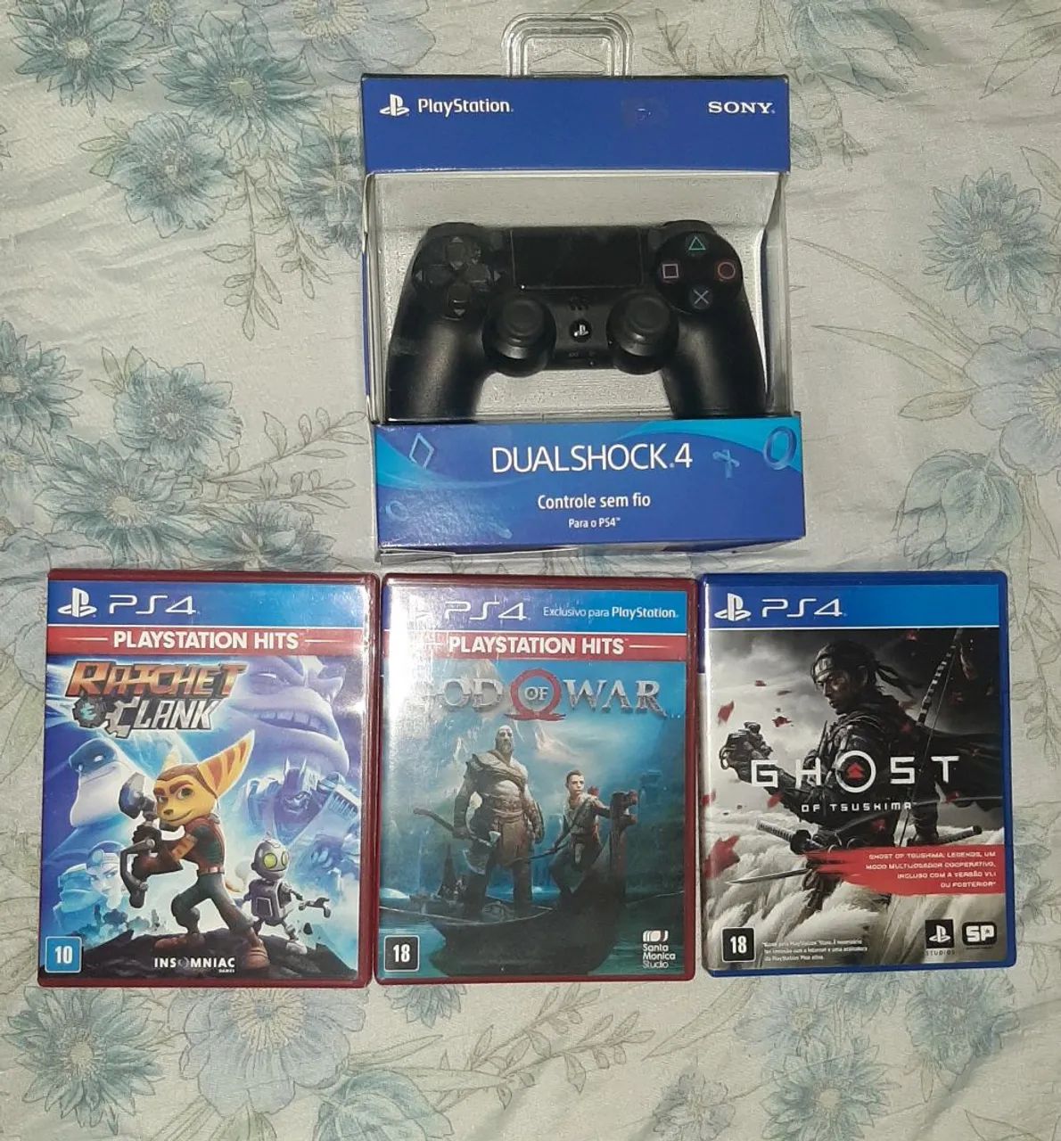 Controle do PSP4 e 03 jogos.(LEIA TODA DESCRIÇÃO)