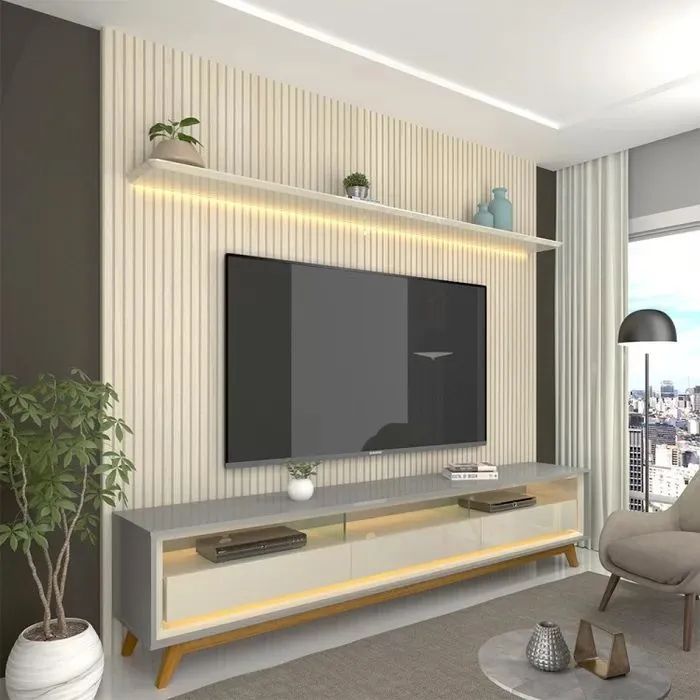 PAINEL RIPADO AUTÊNTICO E RACK C/LED E SOFISTICAÇÃO SURPREENDA-SE!!UEUTTI - Foto 3