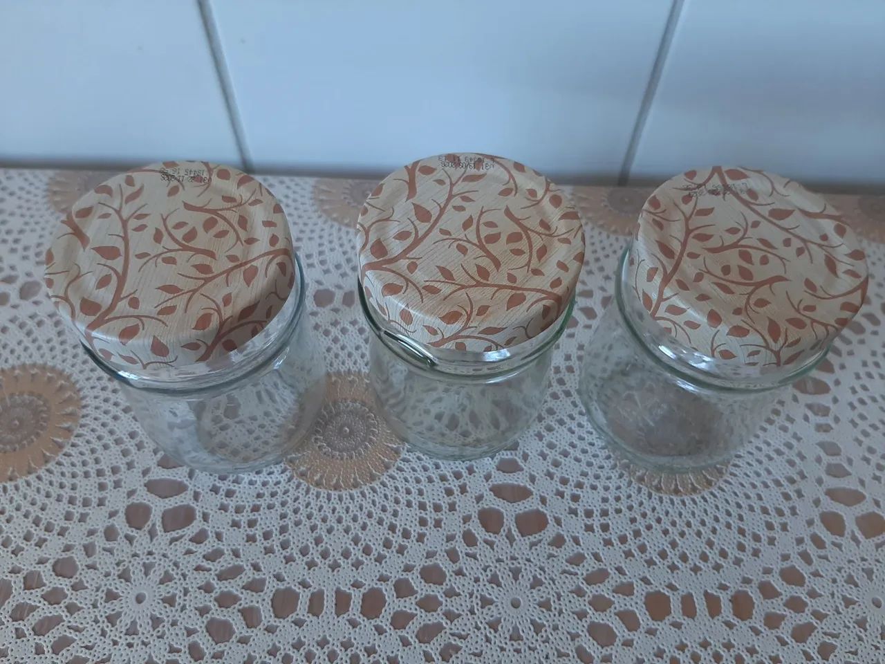 3 potes de vidro com tampa 250 ml - Foto 2