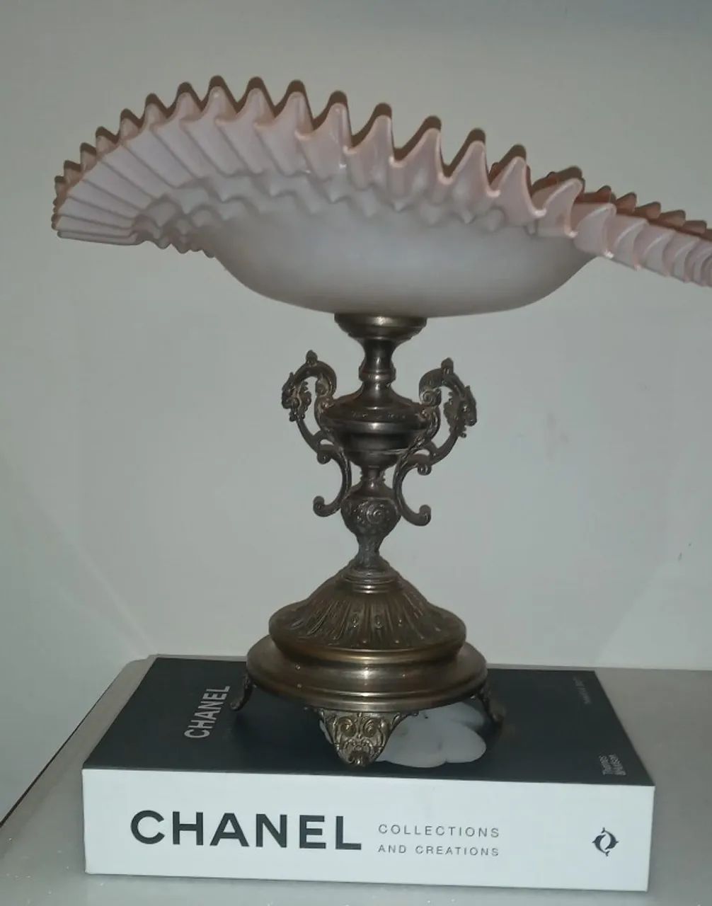 Antigo fruteira em opalina salmão  - Foto 2