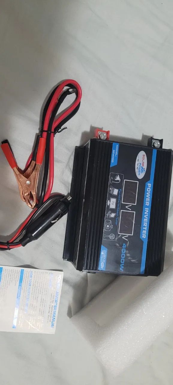  Inversor de carro 12V a 110V com display LED, transformador de tensão - Foto 2