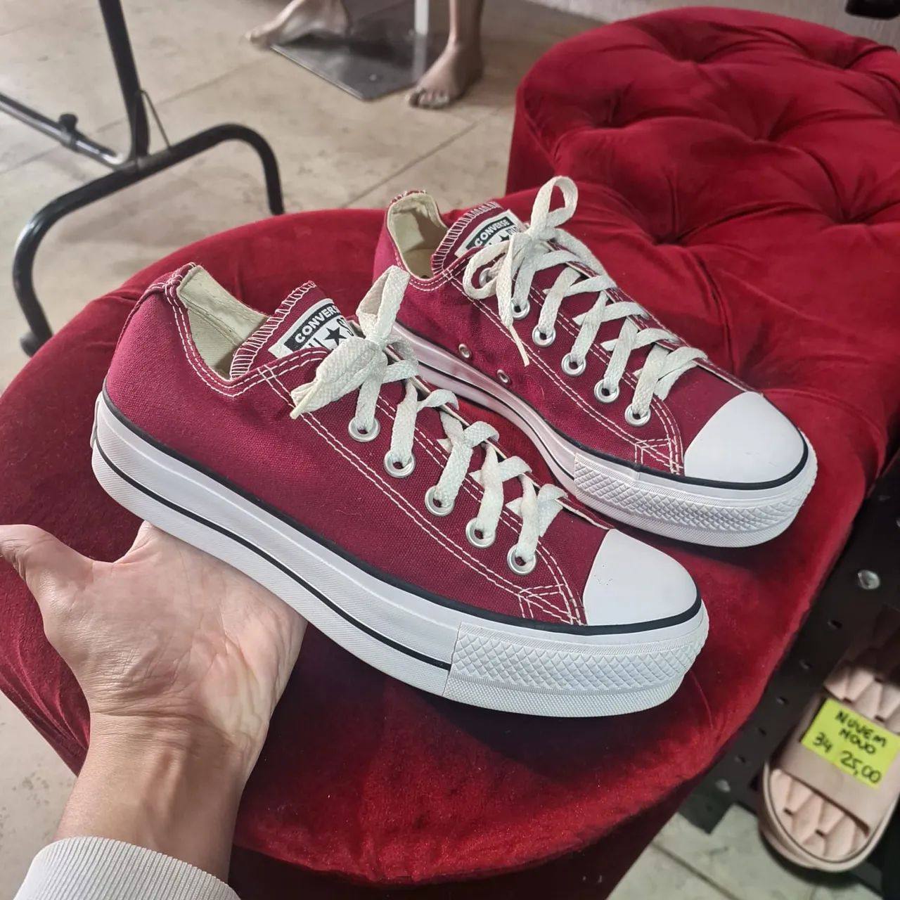 Tênis Original Converse All Star Plataforma Vinho/Bordô - Tam 36