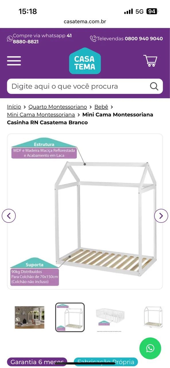 Mini cama montessoriana - Casatema - Foto 2