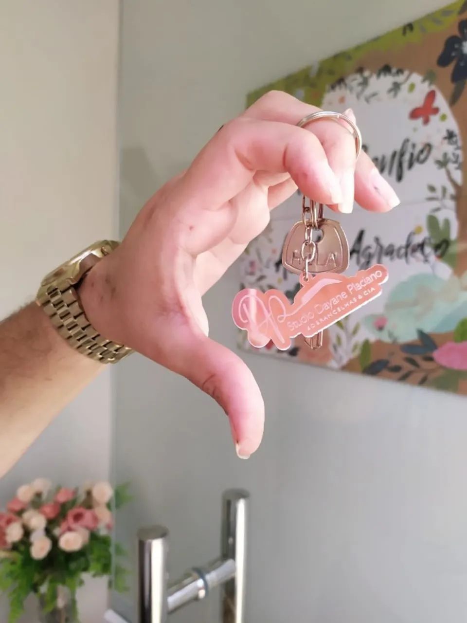 Chaveiro Personalizado Em Acrílico 1 Unidade - Foto 3