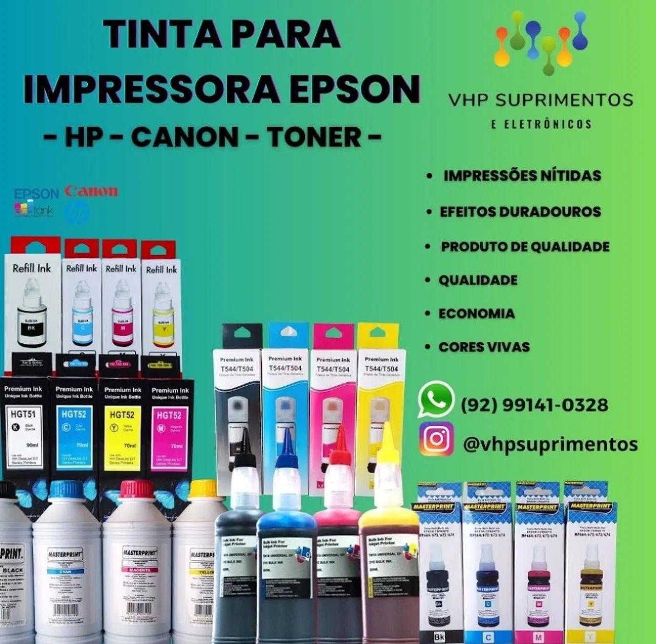 Tinta para Impressora - Epson - Canon - Hp 