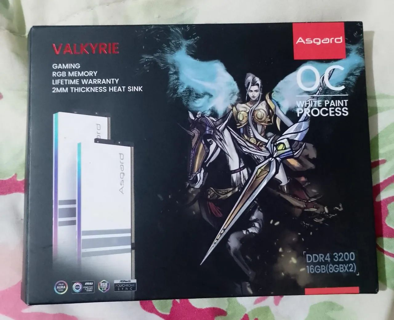 Memória RAM Asgard Valkyrie DDR4 3200 16GB (8GBx2) - OC White Paint Process