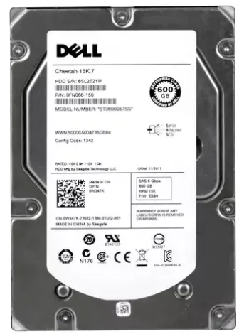 HD SAS 600gb 3.5 Dell 15k.7 0w347k St3600057ss C/ Gaveta Cor Prata