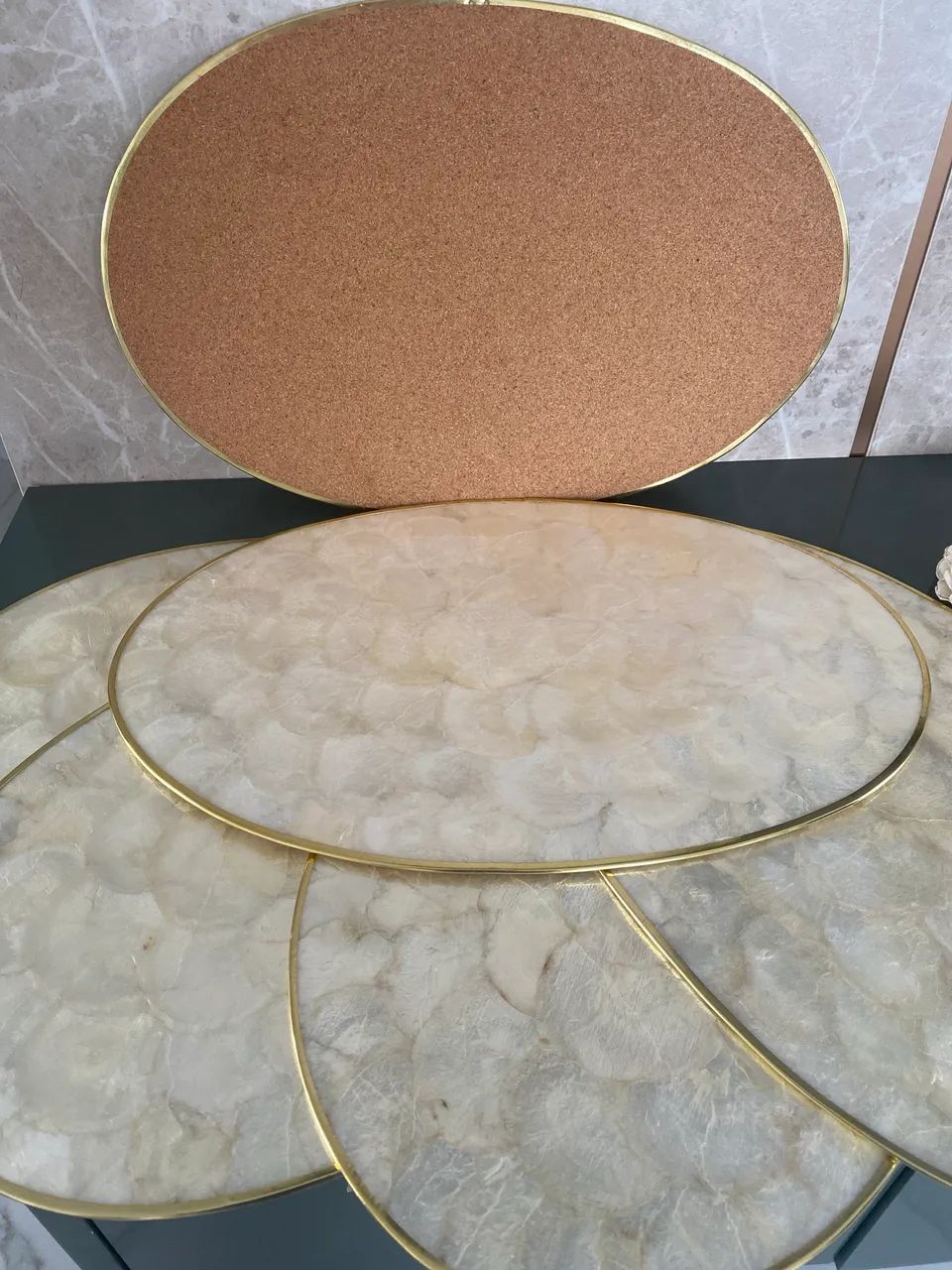 Conjunto de mesa posta feitas com concha de capiz  - Foto 6