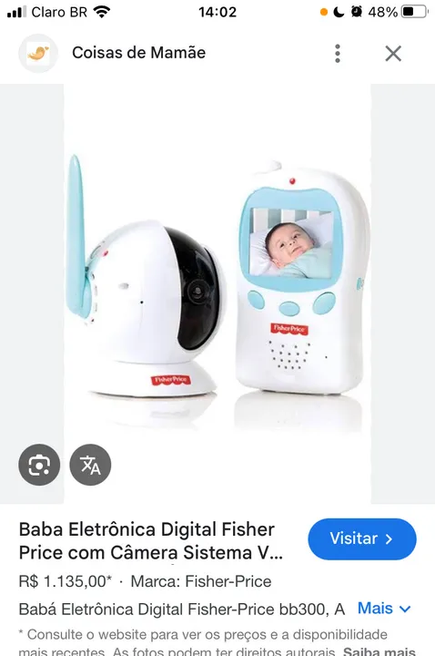 Babá Eletrônica Digital Fisher-Price BB300 Bivolt Semi Nova
