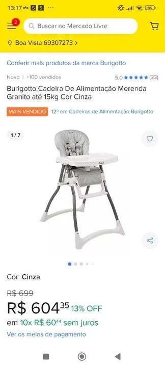 Cadeira de alimentação Burigotto merenda - Foto 2