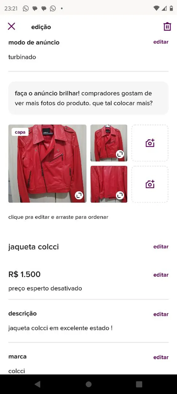 Jaqueta Colcci Vermelha