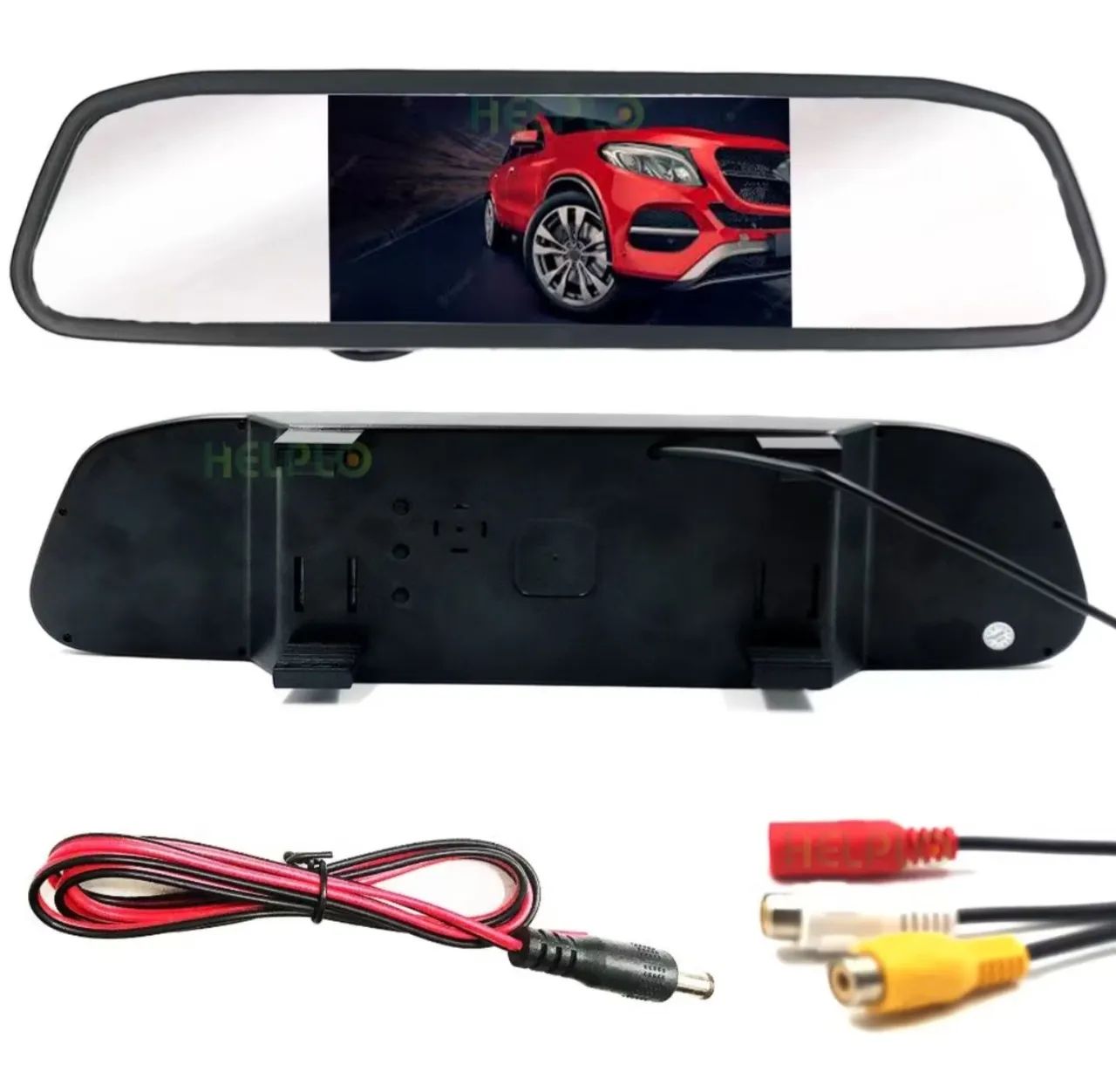 Kit retrovisor universal com tela LCD e câmera de ré para veículos.  - Foto 3