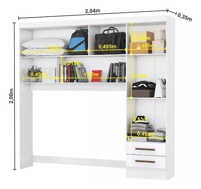 Guarda Roupa Modulado 4Pts 2Gvs Branco Carioca - Entrega Rápida!  - Foto 2