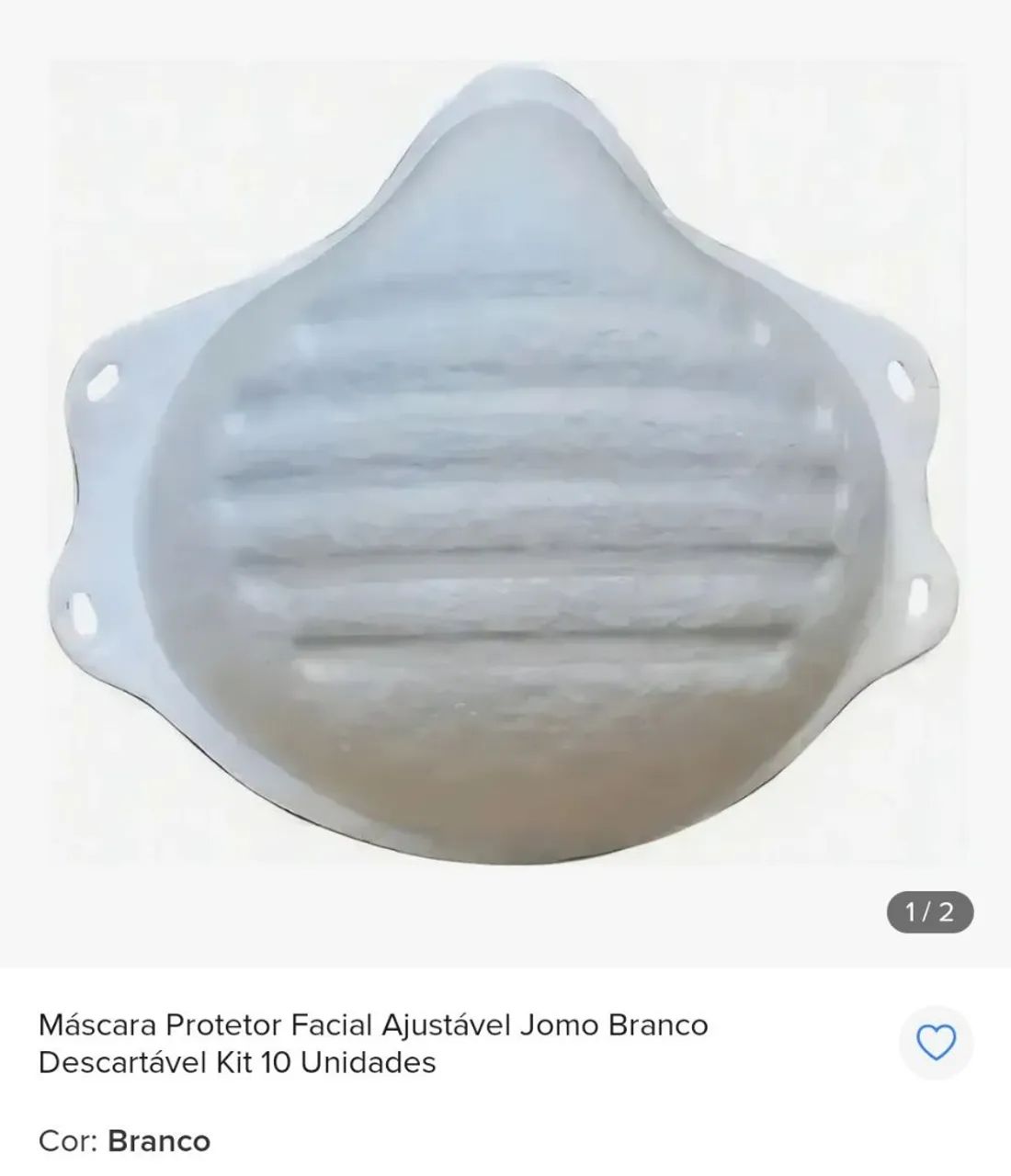 Máscara de proteção tipo concha