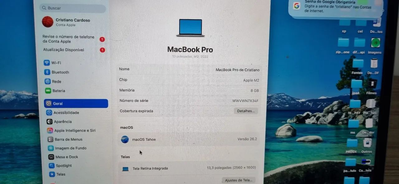 Macbook Pro M2 256gb ssd 8g ram 13.3pl 2022  - Foto 4