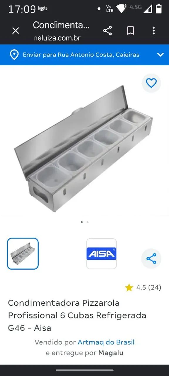 Condimentadora refrigerada 6 cubas Aisa - Foto 3