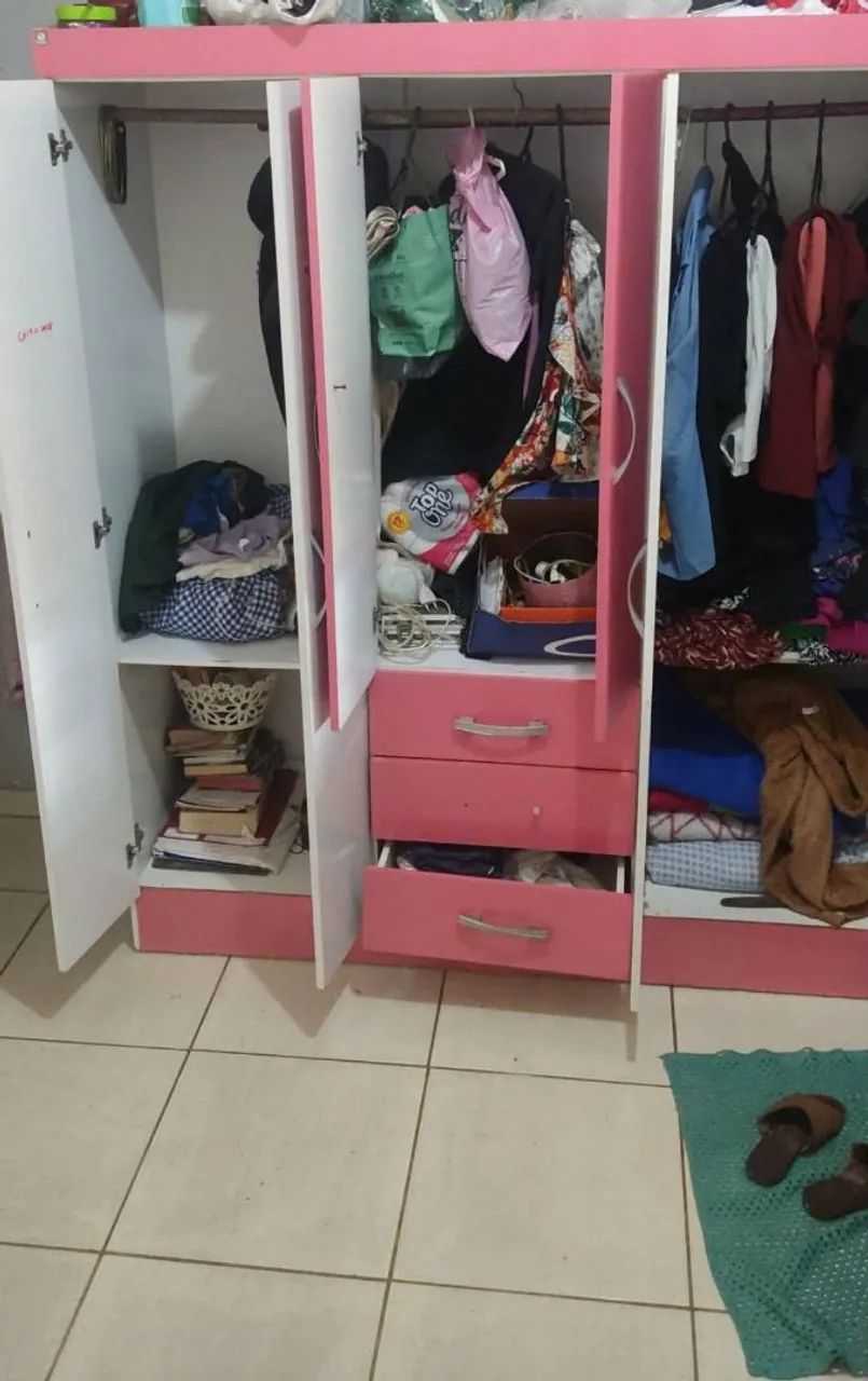 Guarda-roupa 6 portas 3 gavetas Rosa - Foto 3