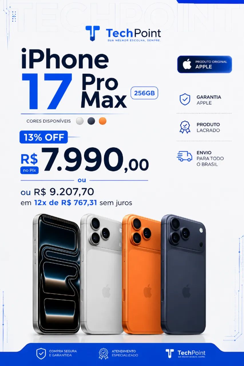 iPhone 17 Pro Max 256gb (Lacrado) 
