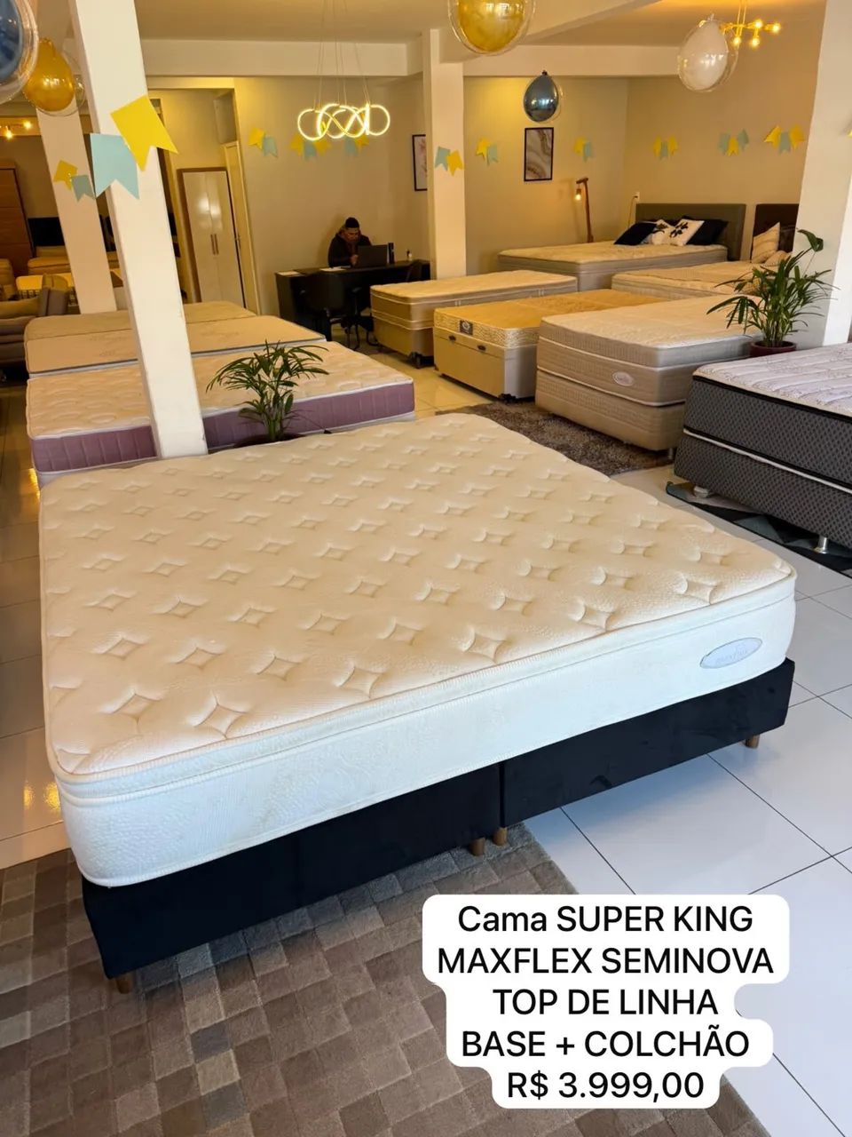 Cama box KING SIZE MAXFLEX SEMINOVA TOP - ENTREGAMOS 