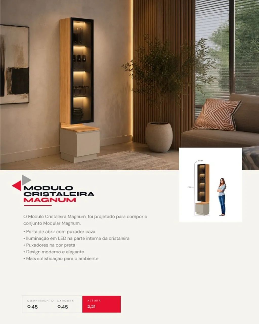 Conjunto rack + painel Magnum + 2 modulo lateral + 2 modulo cristaleira - Foto 3