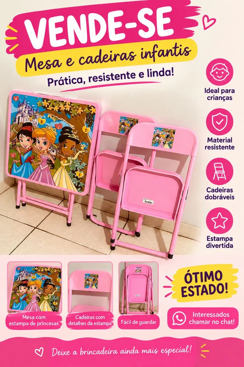 Vende-se jogo mesa acompanha 2 cadeiras 