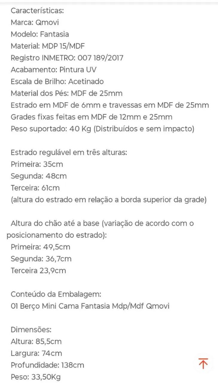 Berço 3 em 1 c/ colchão vira cama - Foto 4