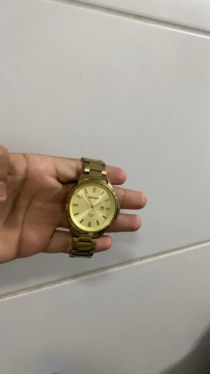 Relógio seculus banhado 18k