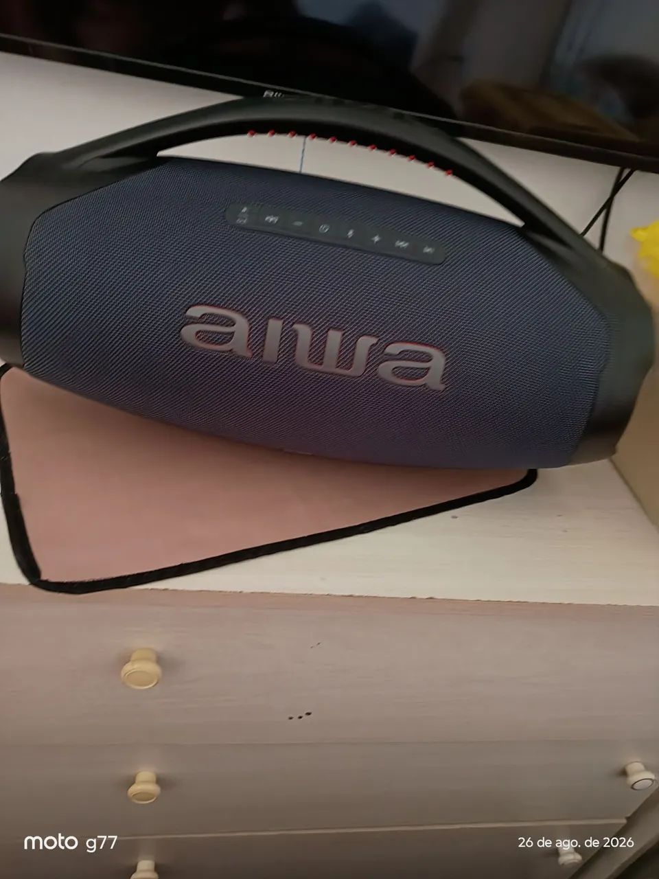 Vendo essa caixa de som AIWA  BOOMBOX LBL, POTENCIA:200W - Foto 4