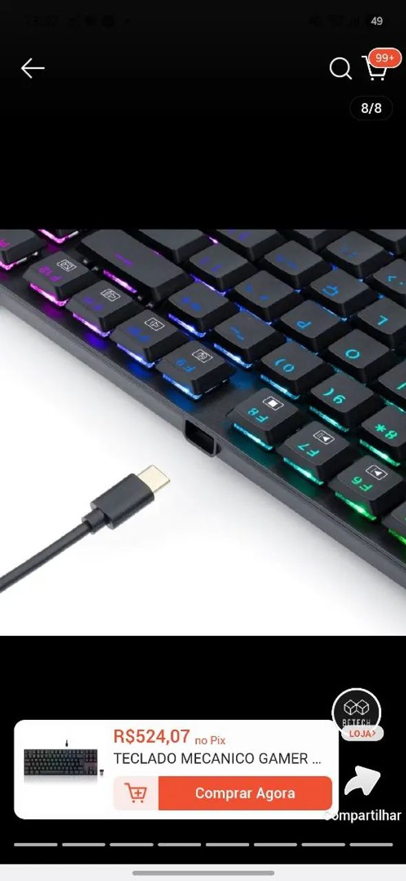 Teclado gamer redragon kumara pro RGB bluetooth  - Foto 2