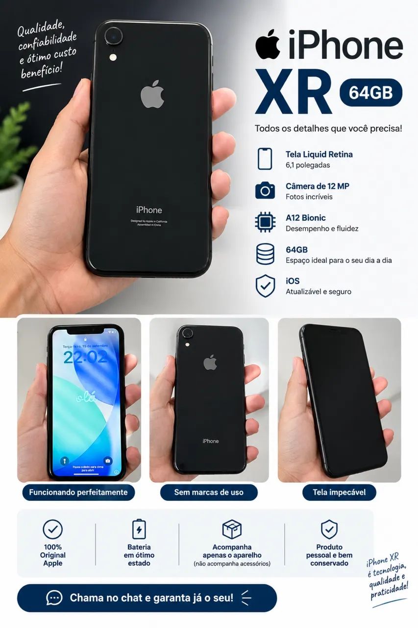 iPhone XR em perfeito estado: Completo e Original - Foto 2