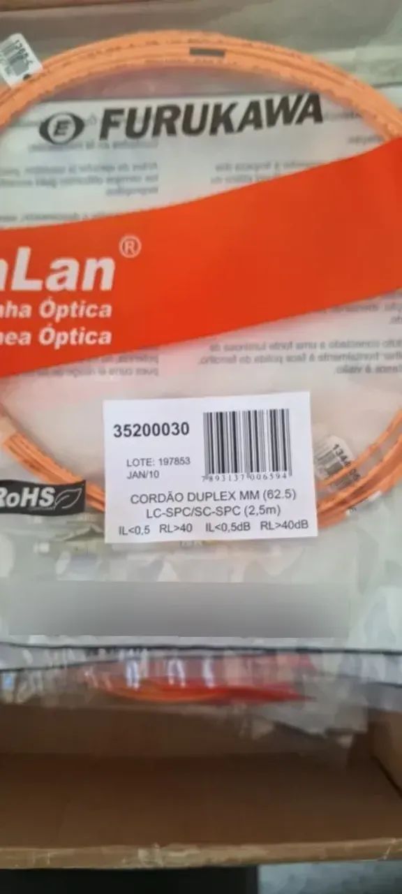 Cordão Duplex Furukawa 35200030 Multimodo Lc/sc-spc 2.5m - Foto 2
