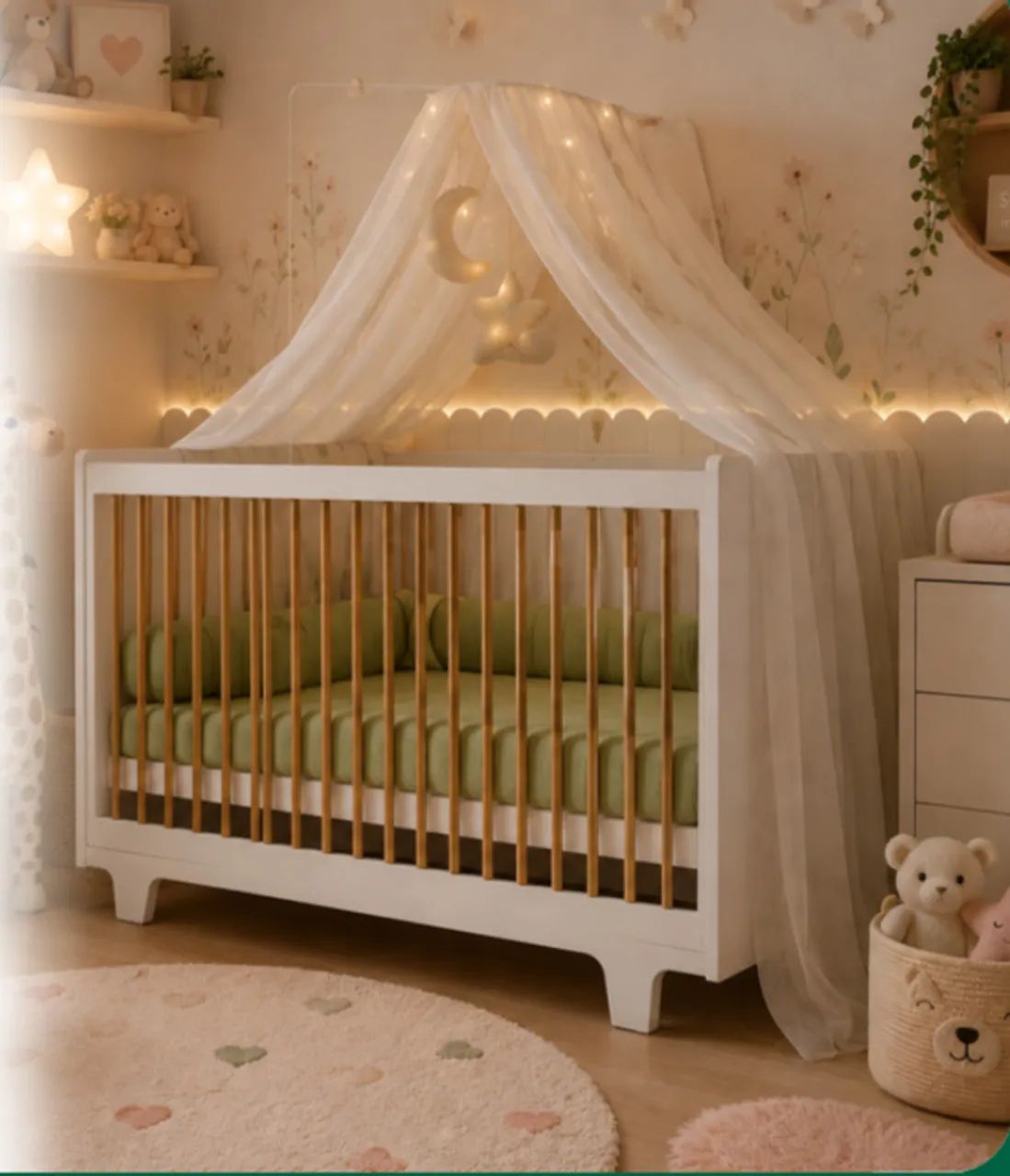 Berço mini cama flocos 