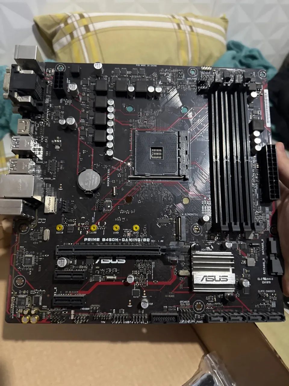 Placa-mãe ASUS Prime B450M-Gaming/BR AM4 - Funcionando Perfeitamente - Foto 3